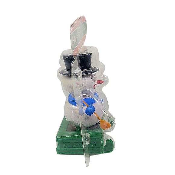 NEW Christmas Solar Dancing Snowman Blue Scarf Red Bird Hat Broom 2016 SEALED - Picture 4 of 5